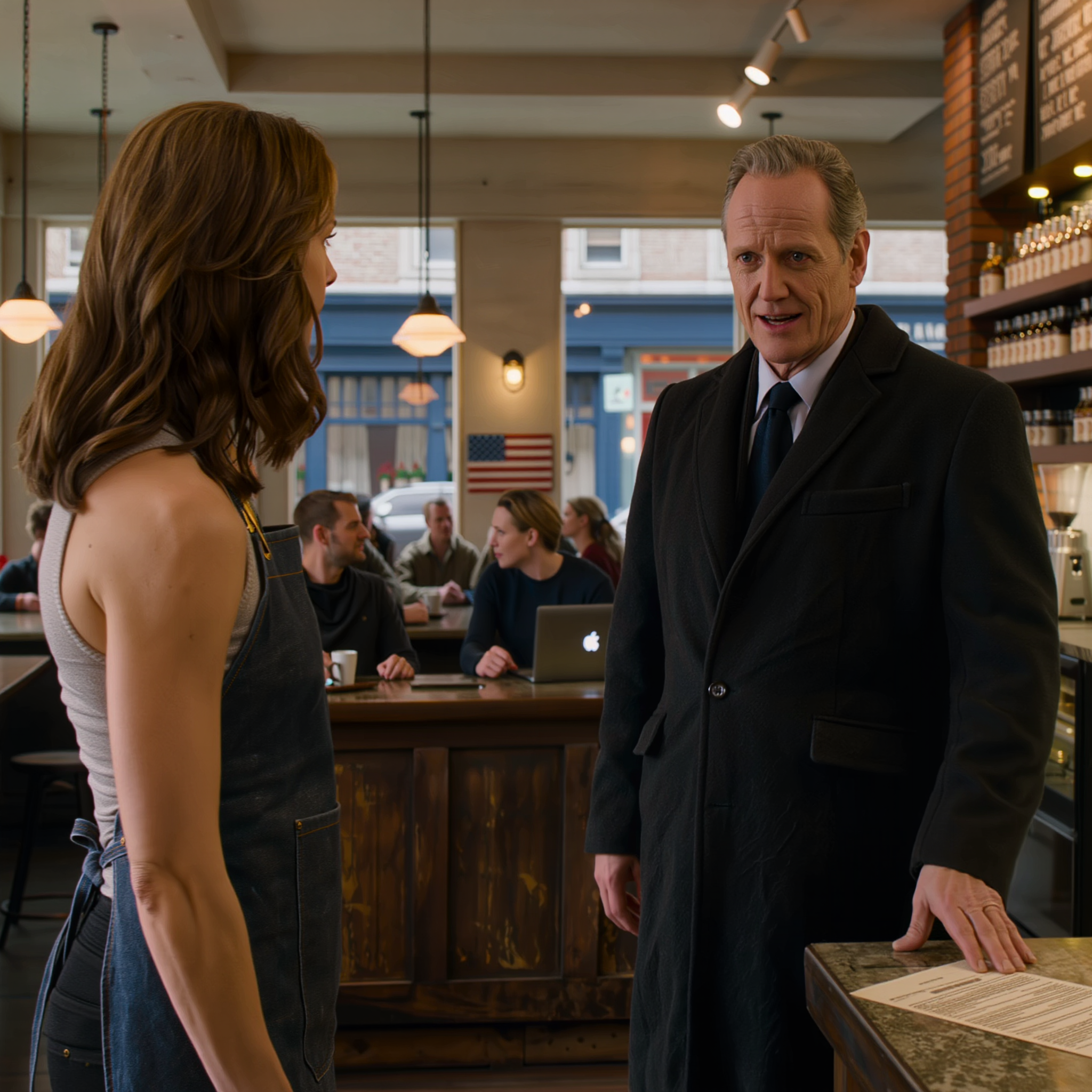 Efter at have behandlet mig som en fremmed i fire år, kom mine forældre pludselig ind i min café midt i morgenmylderet, smilede til mine kunder, som om de var de rigtige ejere, underskrev en kontrakt med krav om 15% i løn og truede med at ringe til min udlejer samme aften – men i det øjeblik jeg roligt bad ham om at sætte den på højttaler, ændrede luften sig i butikken.