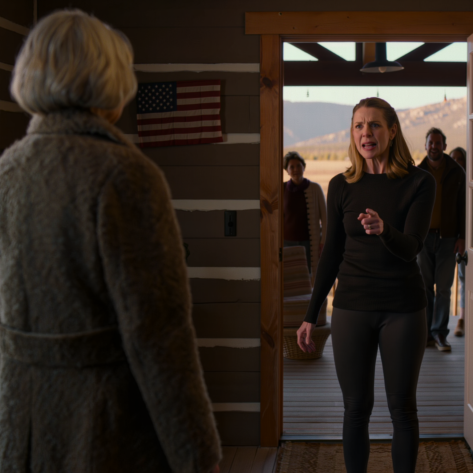 Jeg tog til mit bjerghus i Montana for at hvile mig, og fandt min svigerdatter, hendes forældre og fætre og kusiner boende der. Hun råbte: “Forsvind,” jeg satte mig bare ned og så hendes verden begynde at bryde sammen.