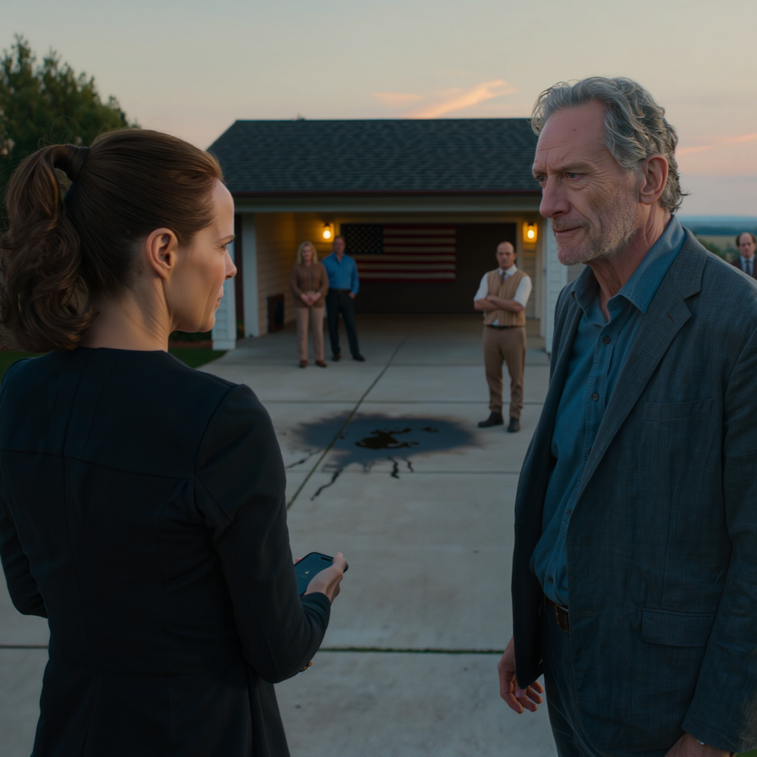 Jeg havde lige afsluttet en 80-timers arbejdsuge i Bay Area, da jeg kom hjem, og min indkørsel var fuldstændig tom og havde intet andet end sorte oliepletter og det tomme rum, hvor min elbil til 110.000 dollars hørte hjemme. Min far Douglas lo: “Jeg gav den til Tyler, familie hjælper familie,” selvom hans kørekort er suspenderet. Jeg råbte ikke. Jeg åbnede sporingsappen, aktiverede fjernlåsefunktionen og stillede så et spørgsmål, der fik hele huset til at blive stille.