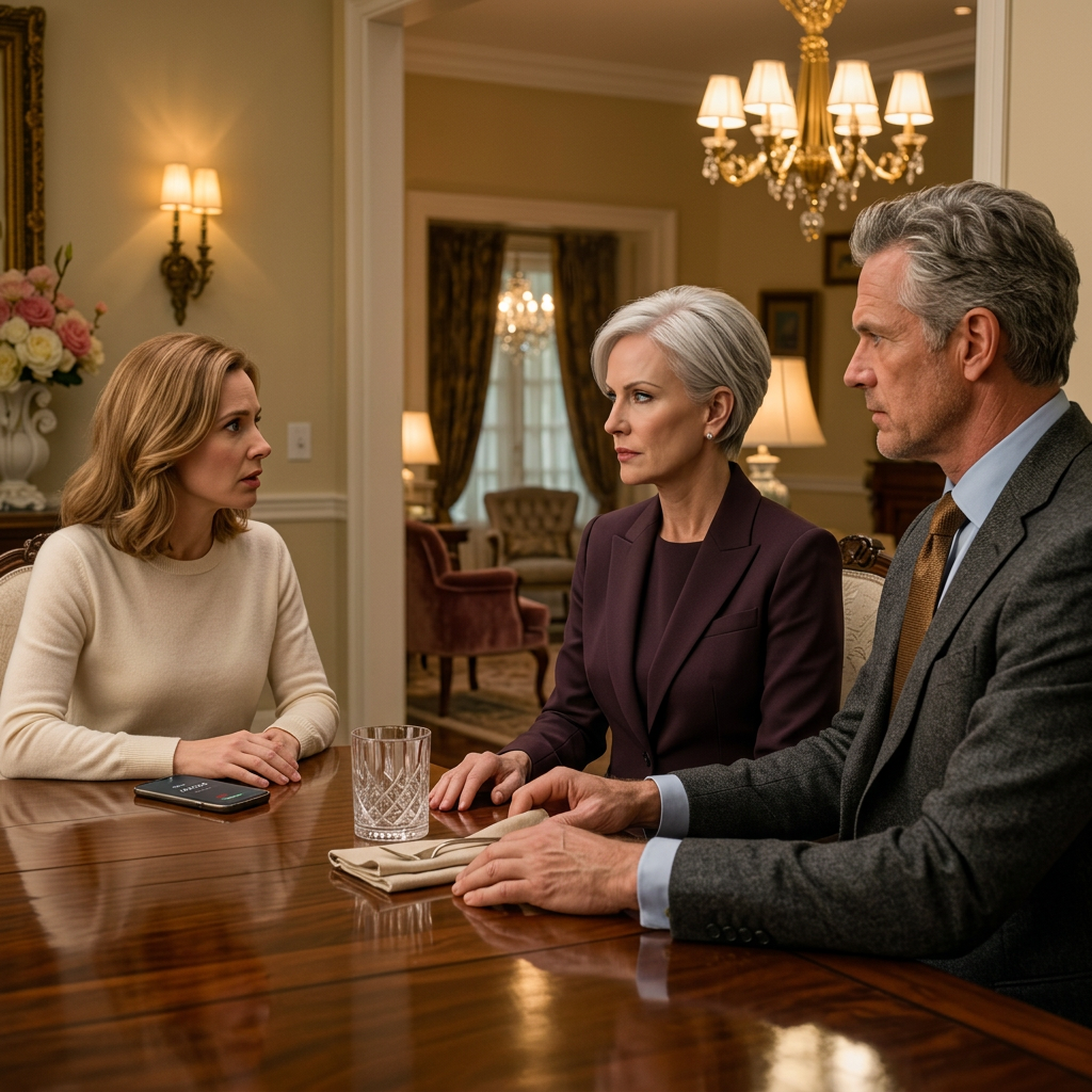 “Vi ringede til spillestedet og aflyste alt,” annoncerede mor. “Den mand er ikke den rette for dig.” Far tilføjede: “Depositummet kunne ikke refunderes, så vi sparede dig også penge.” Så ringede spillestedets leder: “Fru Thornton, en person, der påstod at være din mor, forsøgte at aflyse dit arrangement på din egen ejendom. Skal vi kontakte sikkerhedsvagterne?”