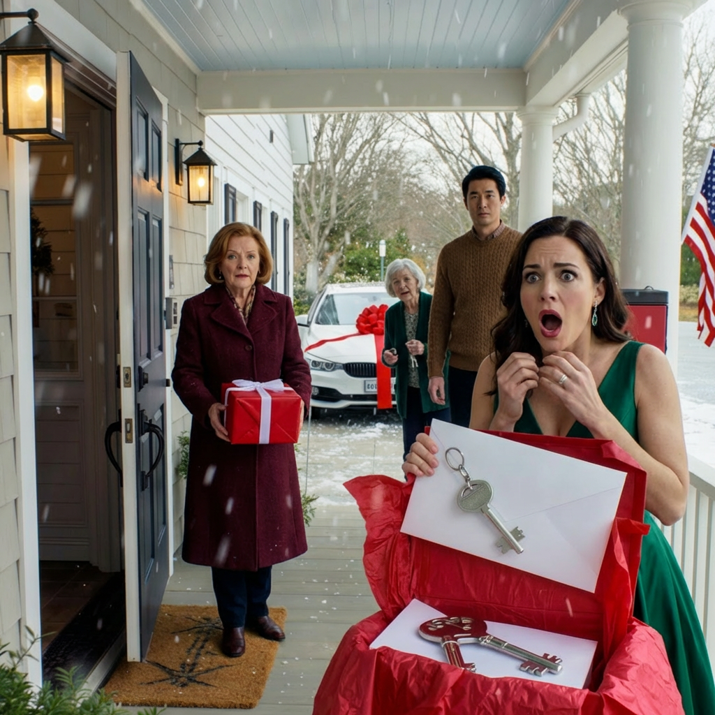 Min søn gav sin svigermor en BMW til 60.000 dollars i julegave. Min gave? En sparegris med kun 3 dollars indeni. Jeg smilede, kørte hjem og gik i seng. Da solen stod op, efterlod jeg stille og roligt en ‘gave’ på deres hoveddør … og så snart hans kone åbnede den, forsvandt hendes smil så hurtigt, at det så falsk ud.