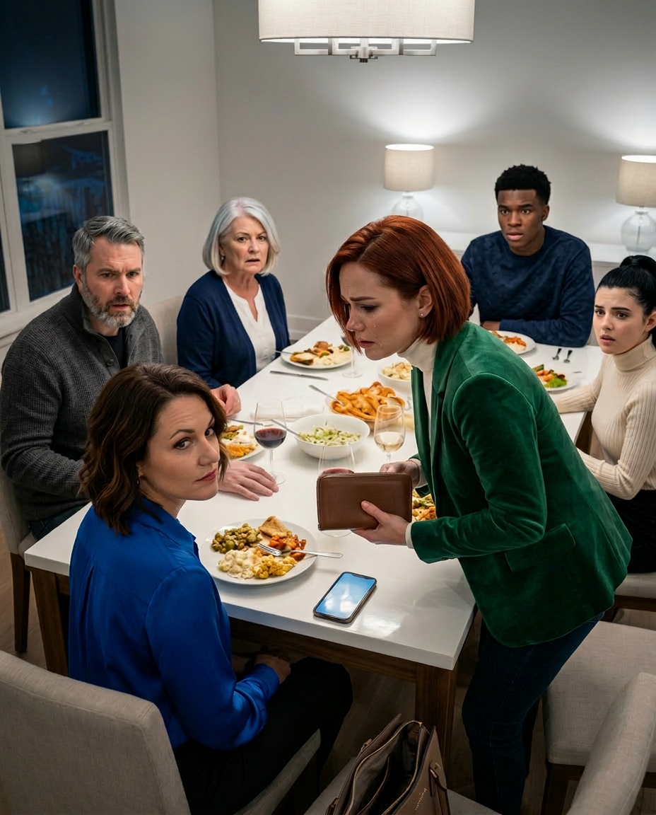 Ved en familiemiddag beskyldte min svigerinde mig for at have stjålet hendes pung og trak den dramatisk op af min taske. Alle stirrede chokeret – men i stedet for at gå i panik, brød jeg ud i latter. Præcis hvad jeg havde forventet.