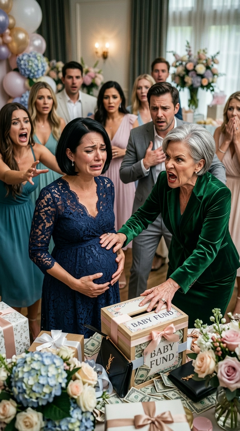 Jeg var ottende måned gravid, da mine venner afslørede, at de havde indsamlet 47.000 dollars til min lægehjælp. Men før jeg overhovedet kunne fatte deres venlighed, kastede min mor sig ud efter pengene foran alle – og sekunder senere lå jeg på gulvet i uudholdelige smerter.