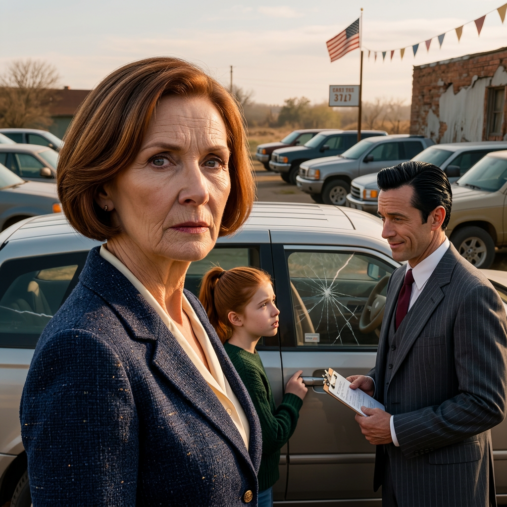 Hos bilforhandleren hviskede mit barnebarn: “Bedstemor … det er mors ‘stjålne’ bil.” Hele min krop blev stille. Da jeg konfronterede sælgeren, begyndte en foruroligende sandhed at komme frem i lyset. Men det, jeg opdagede derefter, var langt mere foruroligende, end jeg nogensinde havde forestillet mig …