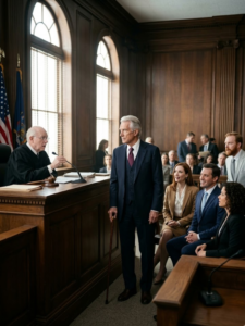 Min datter fnisede, da jeg gik ind i retten, og min svigersøn smiskede, som om de endelig var ved at spærre en “senil” gammel mand inde og tage alt, hvad jeg ejede – indtil dommeren blev bleg, tabte sin hammer og hviskede: “Skalpellen” … så stirrede han på deres advokat og sagde: “Advokat, ved du overhovedet, hvem du har bragt ind i min retssal i morges?”