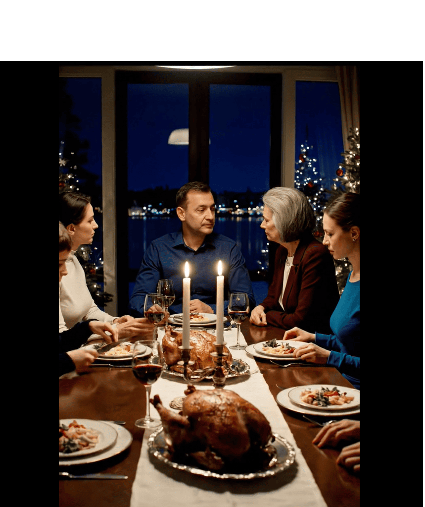 Karácsonyi vacsoránál megköszöntem a nagynénémnek a születésnapi kulcstartót – aztán nyugodtan azt mondta, hogy az igazi ajándék egy 400 000 dolláros lakás volt. Az egész családom lefagyott.