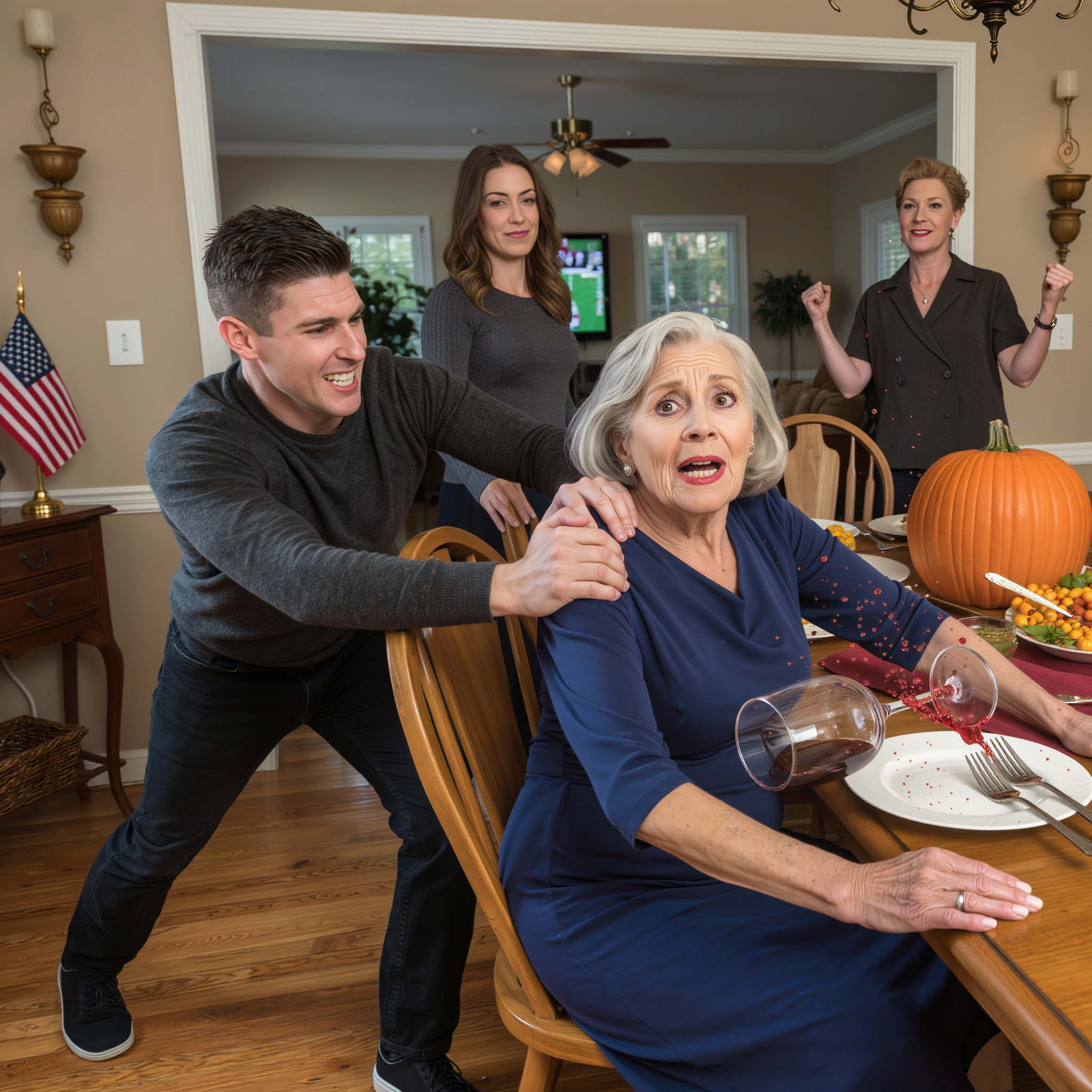 Min søn skubbede mig lige hen til middagsbordet: “Den plads er til min kones mor! Gå og sæt dig i hjørnet, og lad være med at lave en masse postyr!” Jeg faldt om på gulvet foran hele familien. Der blev fuldstændig stille i rummet, og min svigerdatter gav kun et svagt lille smil. Den aften stirrede jeg på blå mærket på min hofte i spejlet og forstod pludselig – jeg blev “erstattet” lidt efter lidt. Næste morgen gravede jeg stille og roligt alle bankudtog frem, fotograferede alle beviser og sendte et advokatbrev … og det var dér, at hele deres husstand gik i panik.