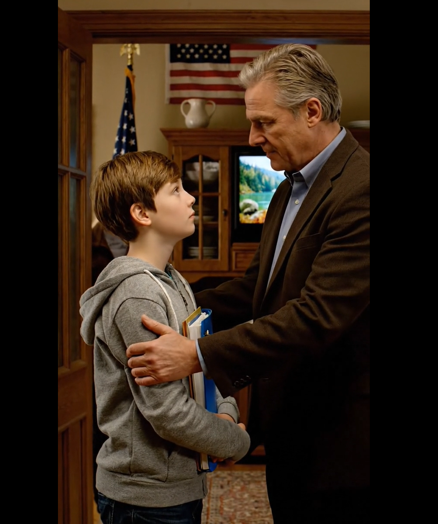 Apukám azt mondta a 12 éves fiamnak: „Soha nem leszel olyan jó, mint az unokatestvéred – ő csak más.” Hálaadáskor. Mindenki előtt. A fiam elhallgatott. Azt mondtam: „Menjünk, haver.” Ahogy kimentünk, visszanéztem apukámra, és azt mondtam: „Egyébként – a ház, amiben laksz? Az enyém. És a „másik” unokám épp most fejezte be az ingyenes utazást.” Az értesítés megérkezett… – Hírek